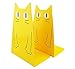 TOBSON Cute Cat Heavy Duty Bookend Nonskid Bookends Art Decoration,A Pairs(Yellow)