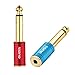 Disino 1/4 Mono to 3.5mm Stereo Adapter, Gold Plated 6.35mm TS Male Plug to 1/8 inch TRS Female Audio Connector - 2 Pack