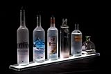 LED Liquor Shelf and Bottle Display (4 ft length) - Made in the USA - Programmable Shelving Includes Wireless Remote, Wall Mounts, and Power Supply - COMFORTABLY HOLDS 10 - 12 BOTTLES