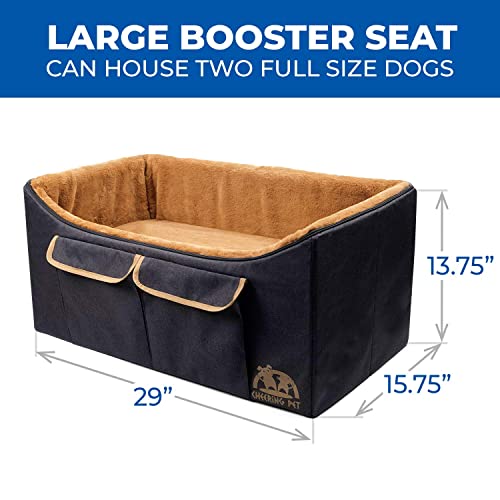 CHEERING PET Dog Car Seat, Elevated Pet Bucket Booster Seat, Foldable Design for Easy Travel