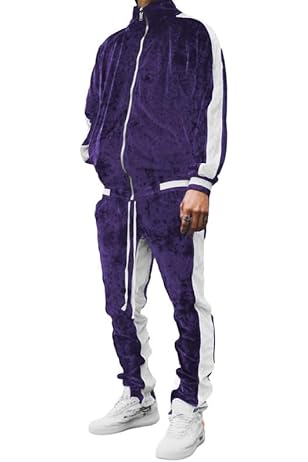 Gym Set Mens Velour Tracksuit, Green Urban Street Wear Jogging Set