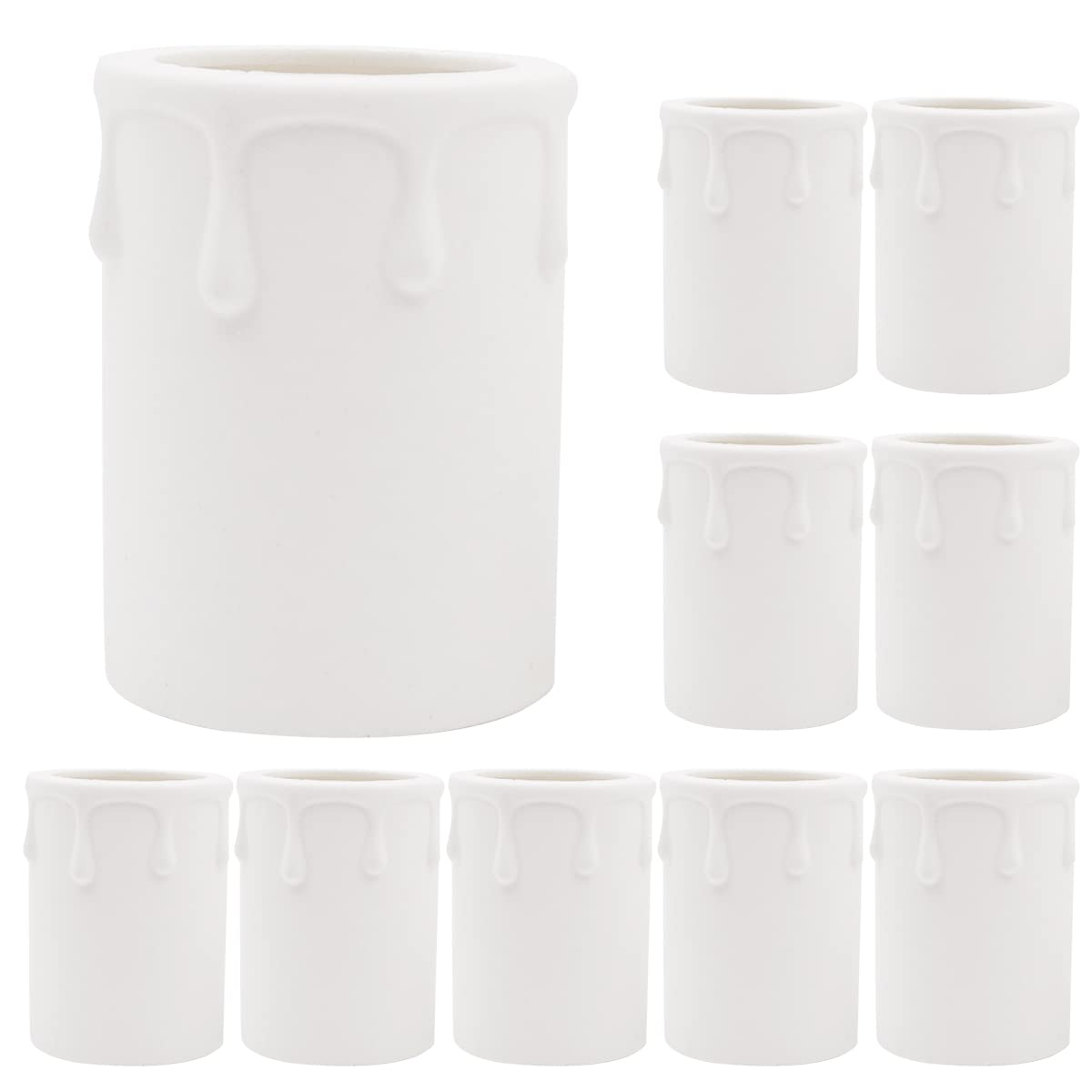 Hsthe Sea 10 Pack Candle Drip Sleeves 44 * 60mm Candle Socket Covers Chandelier Candle Sleeves Plastic Covers Tubes Candelabra Base for Most Chandeliers Wall Light and Christmas Decoration