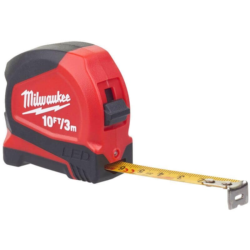 Milwaukee MHT48226602 LED Tape Measure 3m/10ft (Width 12mm), Red