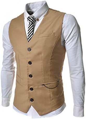 SVE Mens Slim fit Chain Point 3 Button Vest