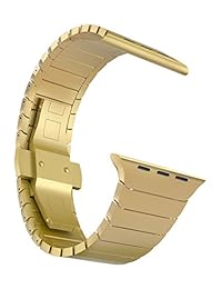 iWatch correa acero inoxidable mariposa, dorado (L Gold)), MK170822