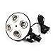 LimoStudio 4 Socket Photo Bulb Adapter - Converts 1 Socket into 4 - Use for Standard Socket Flourescent Bulbs, AGG882-A