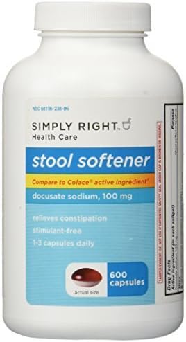 Simply Right Stool Softener 100mg Capsules (Compare to Colace), 600-count by Simply Right