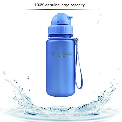 DeeFec 400ml 12oz Children's Portable Cup with Straw, Students Leak-proof Water Bottle, BPA Free USA Tritan Material Water Bottles for Sport Outdoors Camping Travel Hiking (Blue)