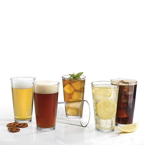 Arc International, Luminarc Set of 14 pieces - Set includes 10 16oz. Pub Beer Glasses with 4 Black Silicone Coasters, perfect & basic home, kitchen set. - Thumbnail 7