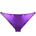 YiZYiF Mens Leather Look Bikinis Swimwear Long Pouch with Scrotum Hole Underwear Purple X-Large