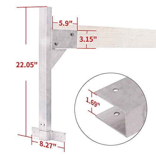 tiewards Adjustable Aluminum Roof Ladder Rack Bracket Kit with 2x4