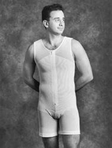 Zippered Abdominal/ Gynocomastia Male Garment (X-Large, White)