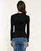 ZANZEA Women V-neck Deep V Wrap Low Cut Long Sleeve Fitted Shirt Tee Top, US 8, Black