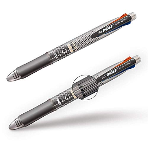 Ipienlee 4 + 1 Multifunctional Pens 4 Color 0.7 mm Ballpoint Multi Pen and 0.5 mm Mechanical Pencil in One Pen, Pack of 6 (4+1)