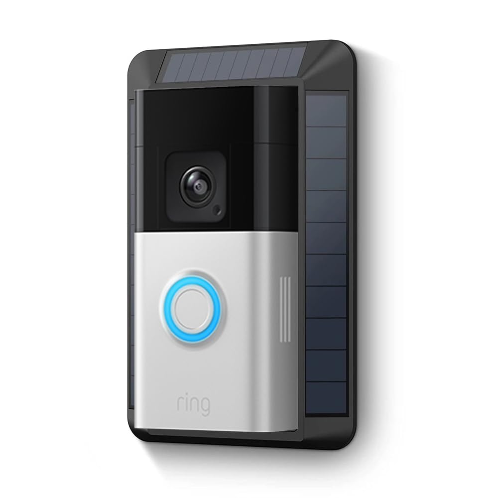 Ring Akku-Videotürklingel Pro (Battery Video Doorbell Pro) + Ring Solarladegerät (2. Generation) | Kabellose Videotürklingel und Sicherheitskamera