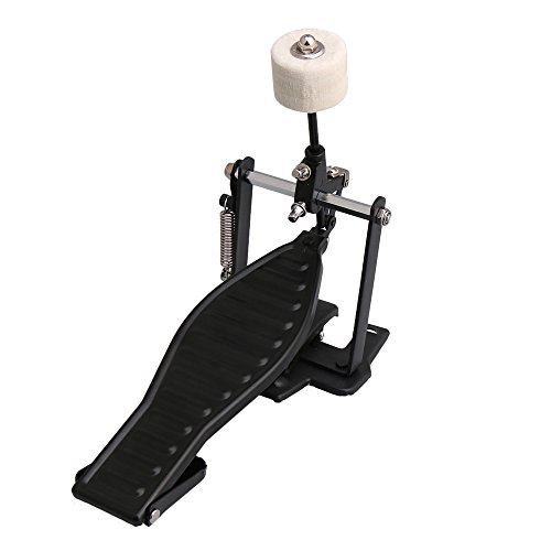 BQLZR 23.5 x 14cm Black Aluminum Alloy Percussion Instrument Drum Pedal and Drumstick Set w/Left Spring for Children Rack Drums Repair Kit