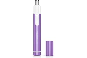 TOUCHBeauty Ear Nose Hair Trimmer for Women,Painless Nose Hair Removal,Metal Cover, Safe Cutter System, Mini Pen-Sized, Battery Powered Violet Color 0656