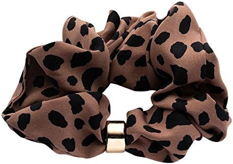 [cream dot クリームドット]ヘアアクセサリー レディース 人気 シュシュ 大人 軽い ボリューム ダルメシアン柄 総柄 メタル 小物 ファッション雑貨 【ブラウン×ワンサイズ】