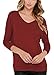 Yuchamryi Women's Long Sleeve Blouse Stretchy Loose Tops Backless Knit T Shirt