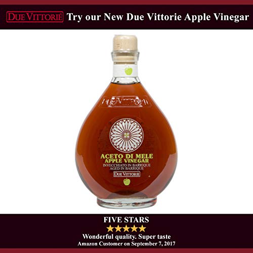 Due Vittorie Oro Gold Balsamic Vinegar of Modena in Glass Decanter - 500ml (2 pack) with Cork Pourer
