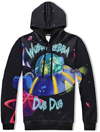 Men Women Hoodies Sweatshirt Cartoon Rick and Morty print fashion Hoodie casual Pullovers color 4 XXL