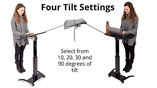 Pneumatic Adjustable-Height Lectern (Black)