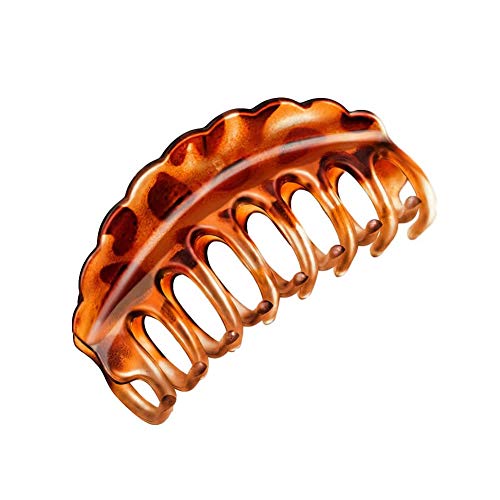 6 Pack Large Clear Leopard Black Brown Octopus Plastic Hair Claw Clips Clutcher Crab Jaw Barrettes Grips Clamps Clasps Pin Buns Braids Twist Hair Up Fancy Accessories for Women Girl Thin Thick Hair