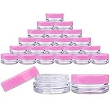 Beauticom 3G/3ML Round Clear Jars with Pink Lids