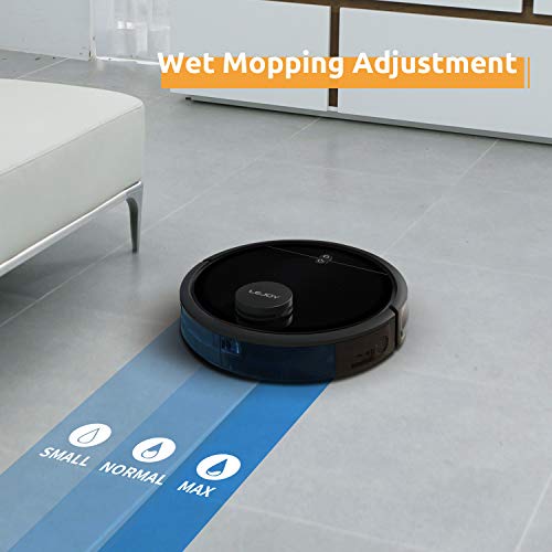 LeJoy LD20 Verbundener lasergeführter Staubsauger Roboter und Mop-Reiniger,2400Pa leistungsstarker Sauger, App & Alexa Sprachsteuerung,mehrere Reinigungsmodi für Tierhaare,Teppich,Hartboden (schwarz)