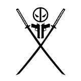Symbol Cross Swords 1 Sticker Decal Notebook Car Laptop 6" (Black)