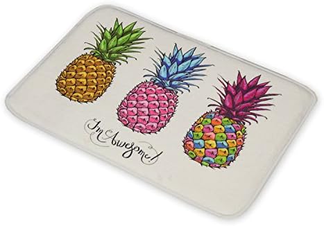 Tropical Fruit Flannel Floor Mat Color Pineapple Rectangle Alfombras Indoor/outdoor Doormats Stair Mats Non-slip Carpets For Living Room Rugs Kids Bedroom Bath Mats