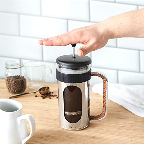 brim 8 Cup French Press, Quickly Brew Coffee in Under 5 Minutes