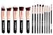 Cosmobella Premium Synthetic Kabuki Makeup Brush Set, Face Brushes Makeup Kit, Foundation, Concealers, Eye Shadows, Eye Liner, Ultra Soft, Silky, Firm, Non-Shedding - Luxury Black & Rose Gold (14Pcs)