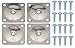 Pandora Hardware Furniture Leg Attachment Plates 5/16 -in, Heavy Duty Top Plate for Sofa, Table, Ottoman and Couch. Mounting Screws Included, 12 Gauge Galvanized Steel Set of 4