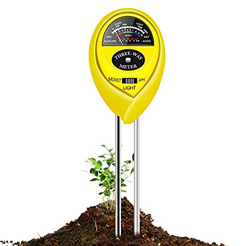 DreamHome 3 in 1 Soil Tester Tool â€“ Analyses Moisture, Light Meter, pH Tester for Balanced Healthy Soil â€“ Perfect for Indoor and Outdoor Plants (No Battery Needed) 6 Plant Tags Included (Yellow)