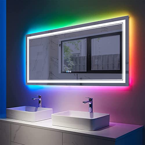 ISTRIPMF LED Vanity Mirror RGB Backlit Dimmable Anti-Fog