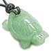 BestAmulets Amulet Lucky Charm Turtle Green Quartz Good Luck Powers Pendant Necklace