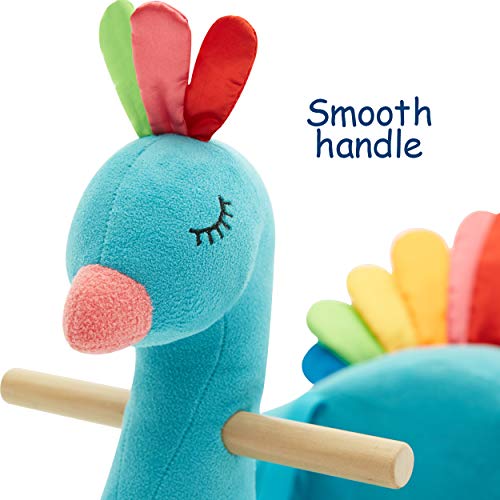 4 Rocking+Peacock+Wooden+Stuffed+Animal