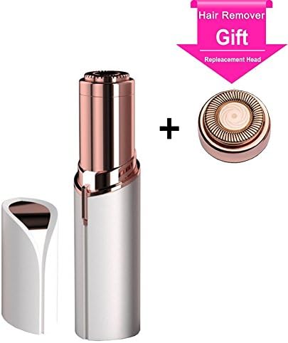 Women's Flawless Painless Hair Remover, Perfect For Facial Hair Removal-Mini Shaver with 1 Replacement Head in Light Electric Cordless Razor Bikini on Upper Lip Chin Cheek (Battery - Not Included)