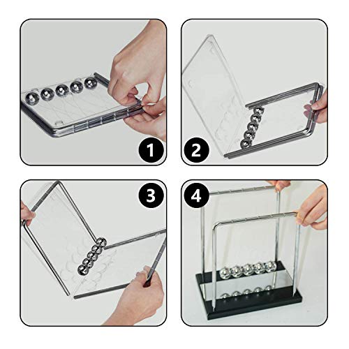 DOTSOG Oversized Newton's Cradle, Desk Table Decor Metal Pendulum Ball