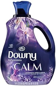 Downy Infusions Fabric Softener Liquid, Calm, Lavender & Vanilla Bean, 2.4 L - Packaging May 