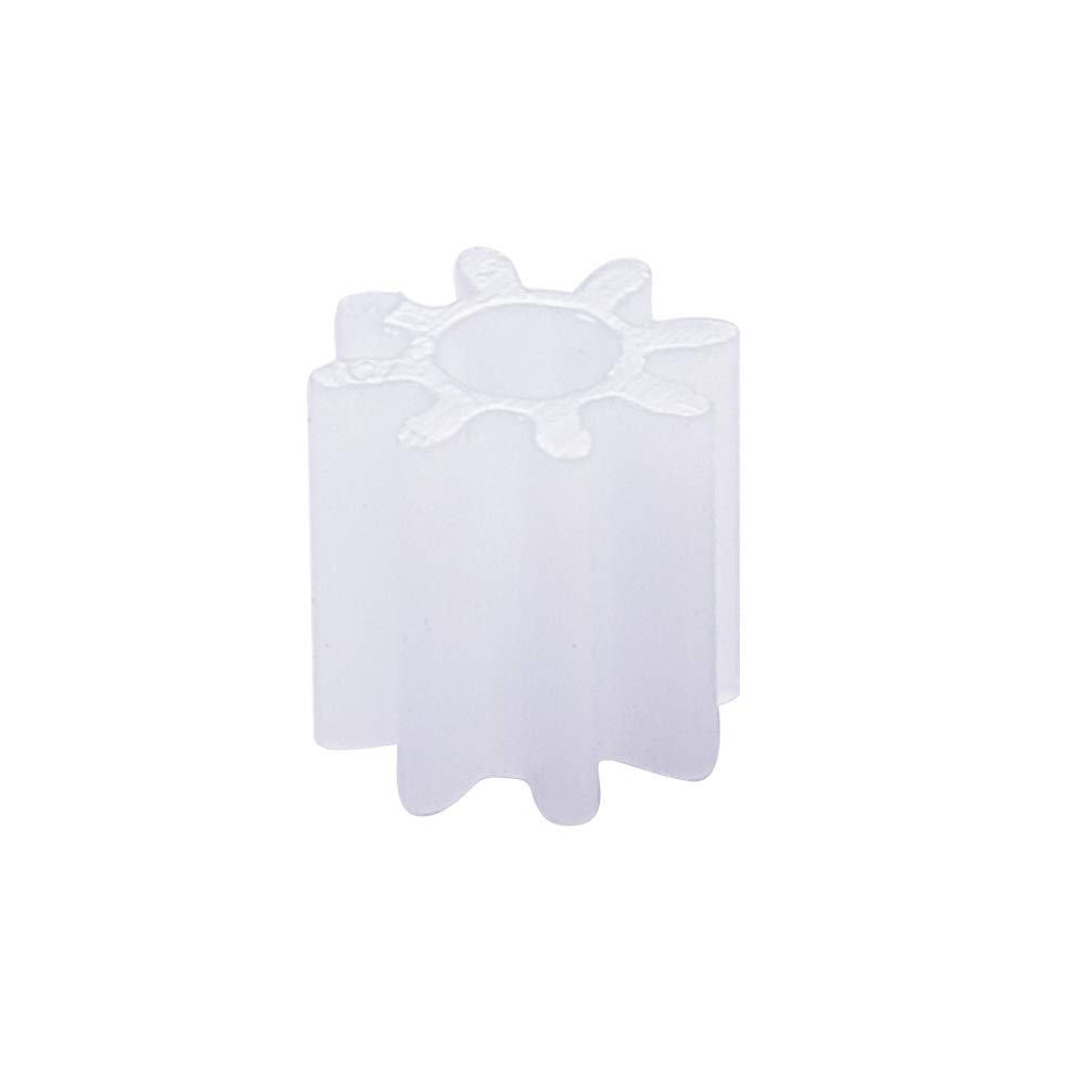 Othmro 10pcs Plastic Gear White 8 Teeth 0.5 Modulus Model 082A for DIY RC Car Robot Motor