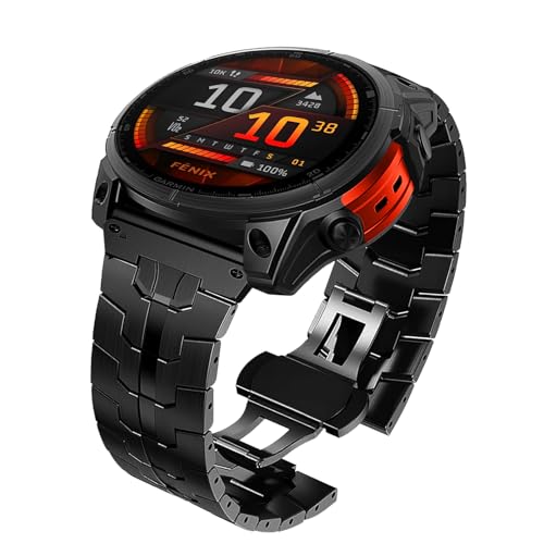 Titanium Strap for Garmin Fenix 8 47mm/Fenix 7/Fenix 7 Pro/Fenix 6/Fenix 6 Pro/Fenix 5, Quickfit 22mm Titanium Strap with Butterfly Clasp for Forerunner 965/955/945/935