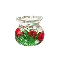 Binory Mini Decor Resin Miniature Fish Tank Accessory Toy for 1/6 1/12 Dollhouse,Hands-on Developmental Toy,Clever Handcraft Birthday Gift for Kids Boys Girls(Red)