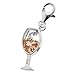 Dreambell 925 Sterling Silver Wineglass Drink Cup Brown Cz Crystal Dangle European Lobster Clip On Charm