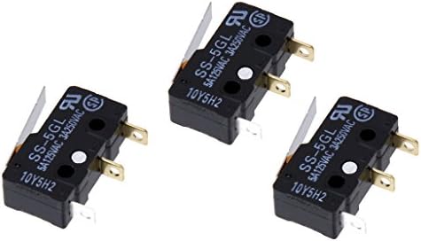 Dolity 3Pcs 3 Pins SPDT Limit Micro Switch Long Hinge Lever for Arduino