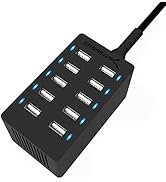 Sabrent Chargeur Rapide 60 Watts (12 A). Grande capacité de 10 Ports USB équipés de la Technologi...