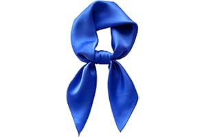Lastclream Chiffon Square Neck Scarves for Women Handkerchief Retro Satin Ribbon Scarf for Hair Wrapping 23.6" 26"