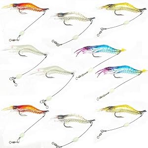 Xydz 10 Crevettes Artificielles D’appât, Appât En Plastique Souple Avec Crochet, Crevettes D’appât Bionique Lumineuses Bioniques, Utilisées Pour Les Appâts De Pêche En Plein Air, Environ 9,5 Cm