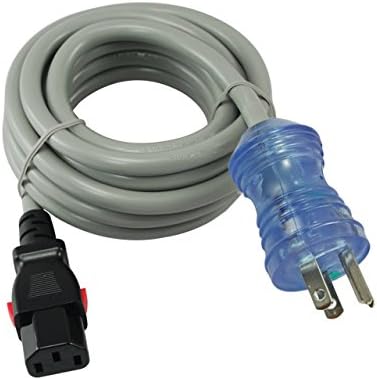 Conntek 14/3 15-Amp Hospital Grade Power Cord with Push Lock C13, 20-Feet